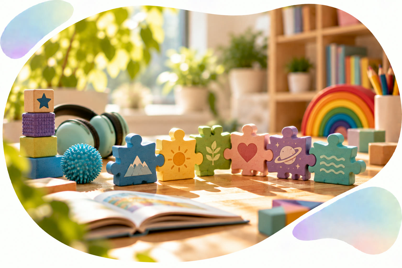 Individuelle bunte Holzfiguren